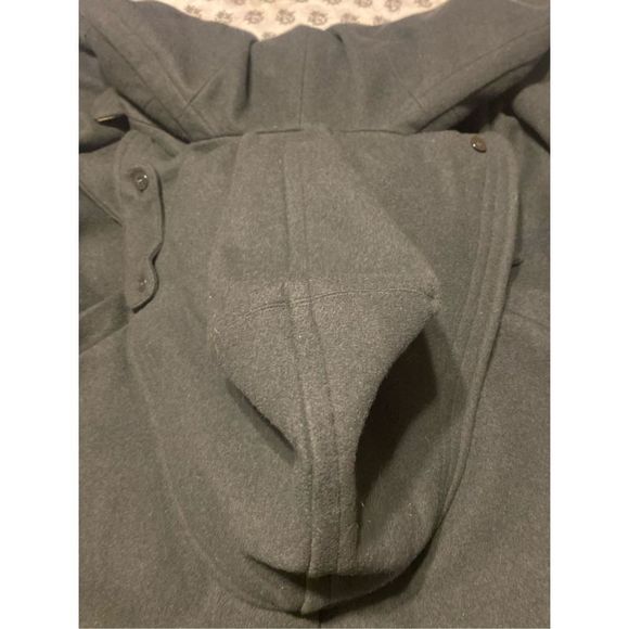 Vintage CBV Karlskrona Swedish Military Grey  Wool Hooded Coat Overcoat 40 - Picture 16 of 16